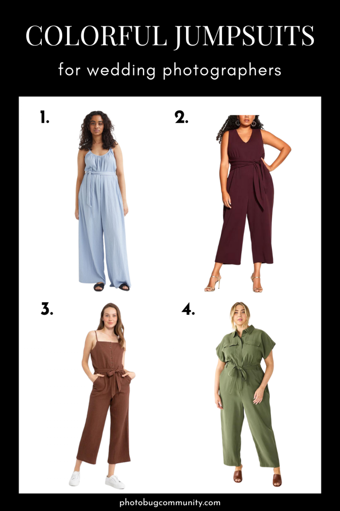 list of four jumpsuits of all colors