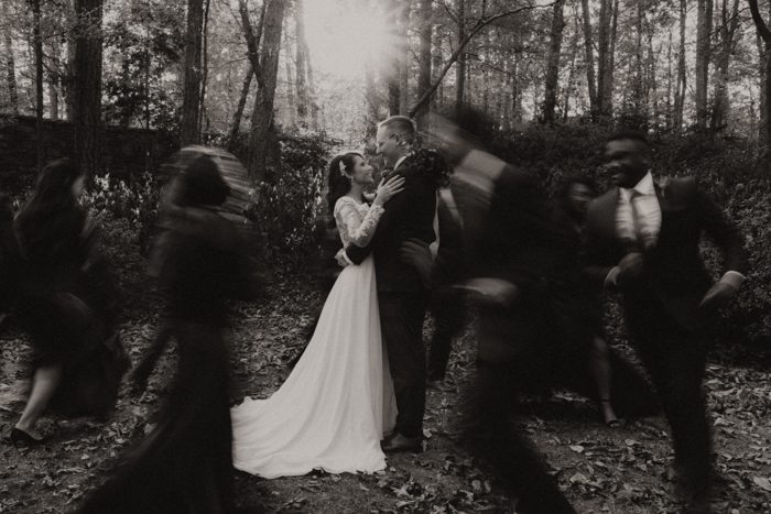 black and white photo wedding