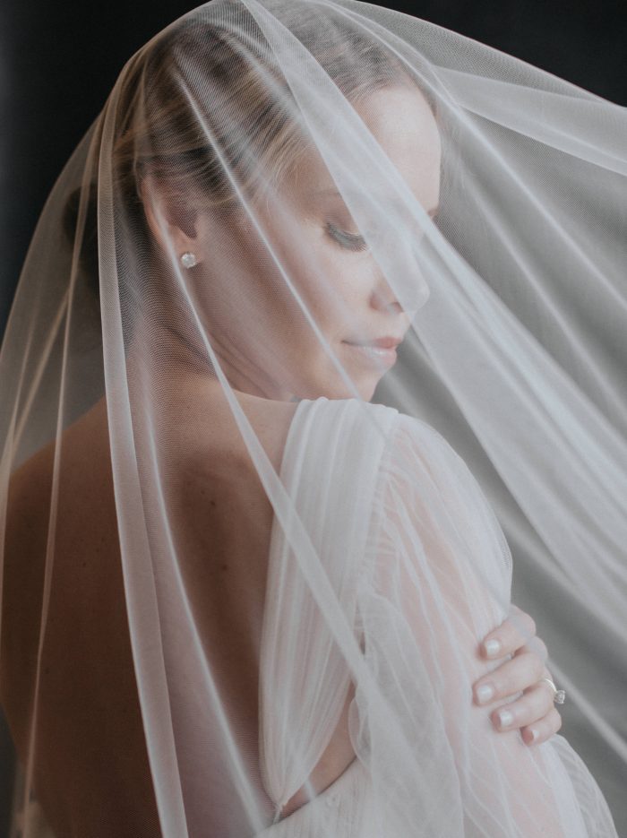 close up elegant and intimate bridal portrait 
