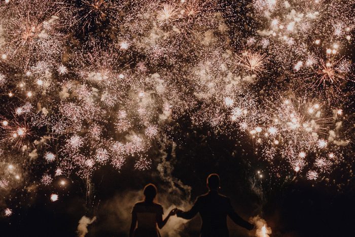 fireworks at wedding celebration