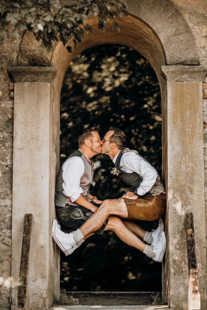 same-sex German couple in white Converse
