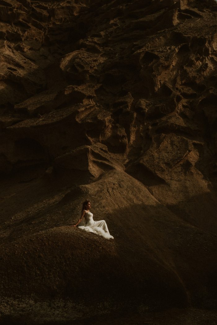 bride alone within hilltops 