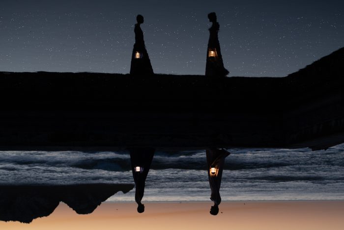 creative composite photo with lanterns