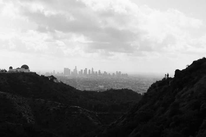 Griffith Park black and white couple shot This Must Be The Place