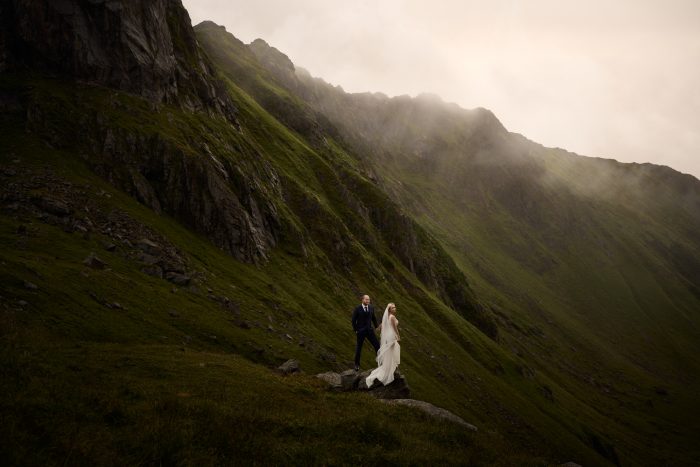 wedding couple in Lofoten Islands, Norway