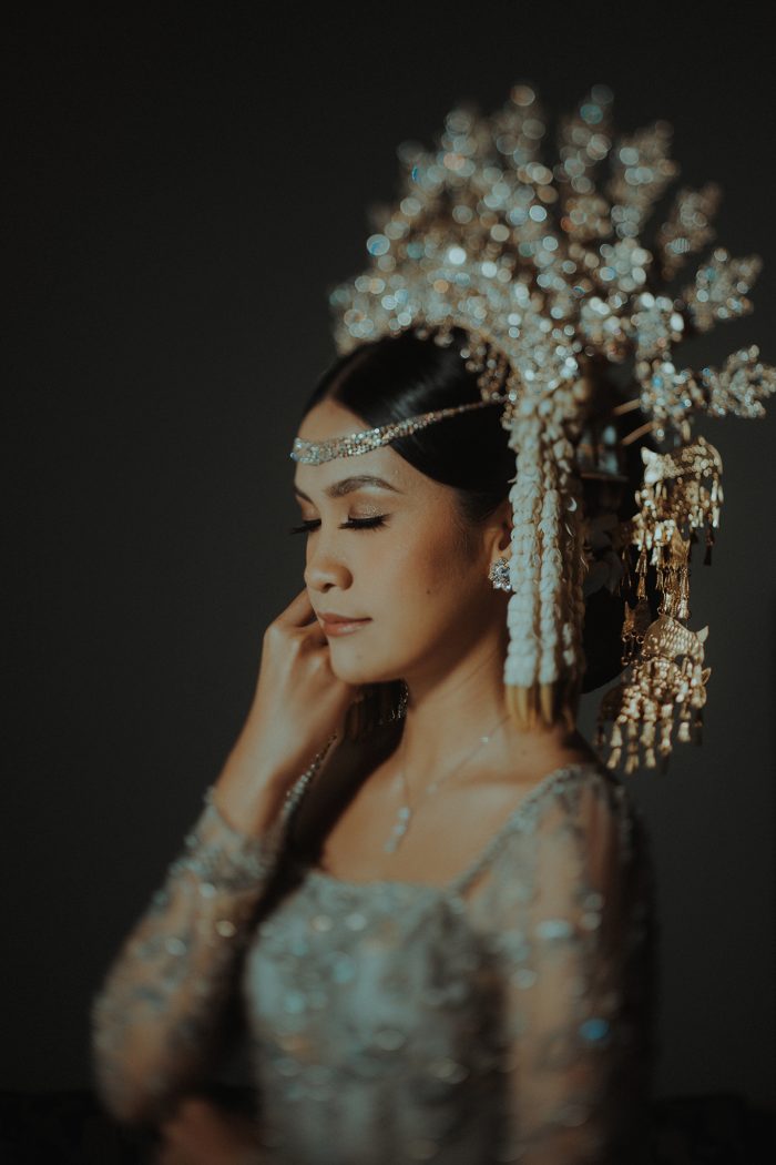 traditional bride with intricate headpiece