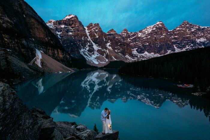 photo de couple au parc national Banff