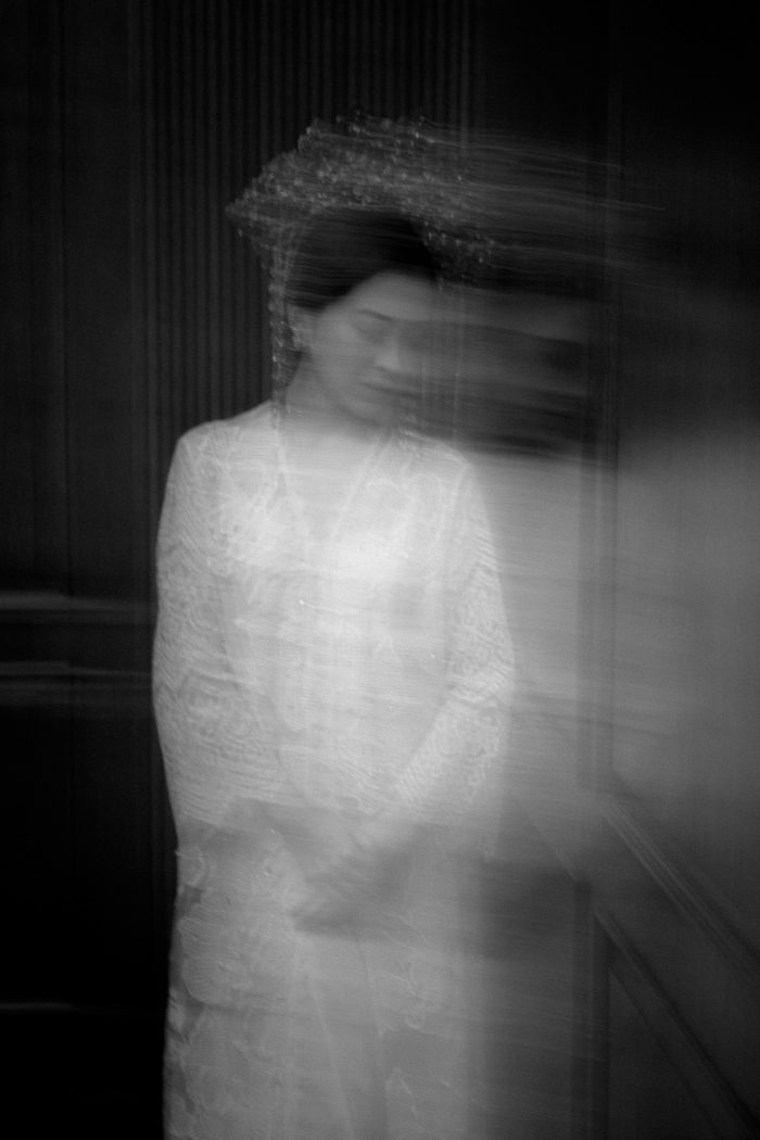 moody, motion-blur bridal portrait 