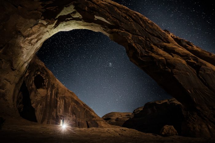 nighttime Arches National Park