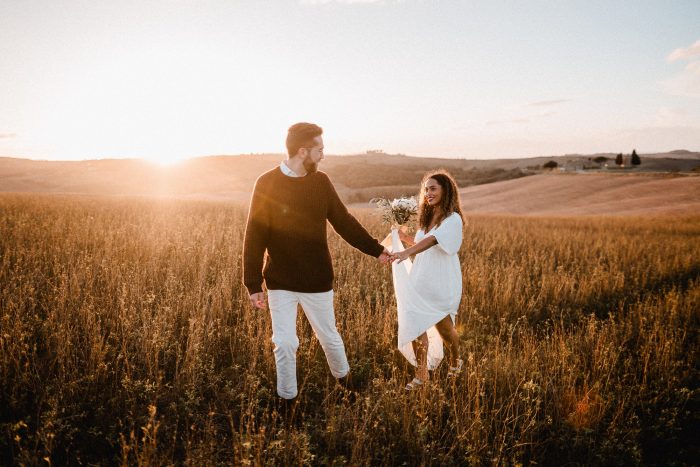 sunset elopement in Tuscany Italy