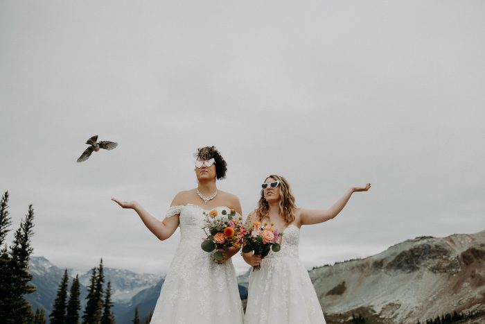 two brides on their wedding day