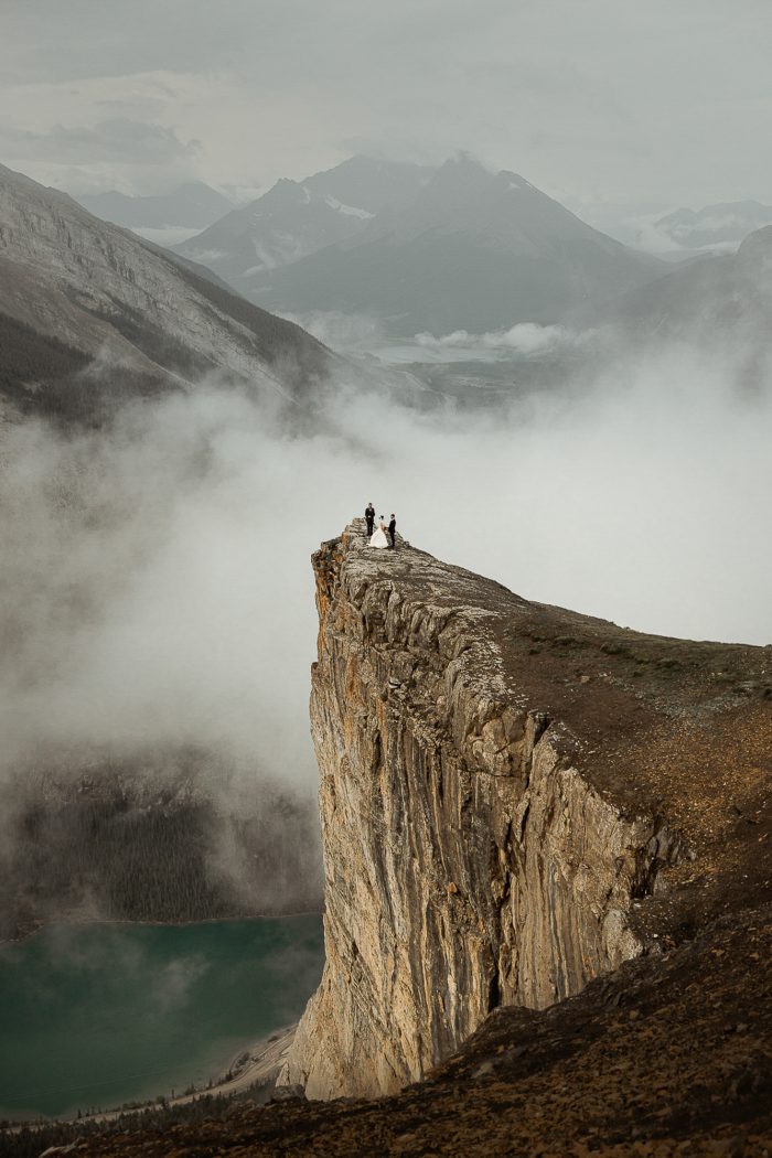 elopement on a mountain cliff