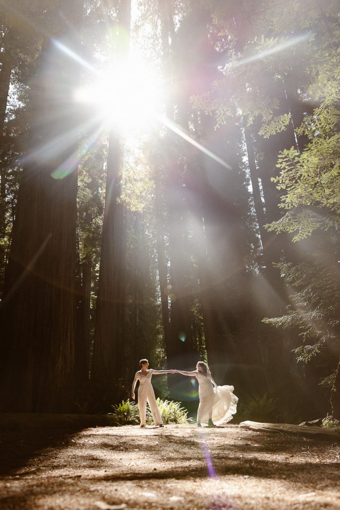 couple in Redwood Forest