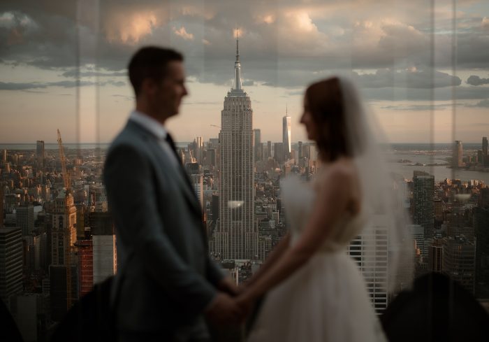 wedding couple in 30 Rockefeller 