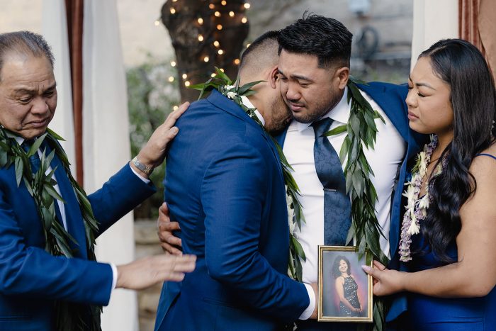 emotional family wedding day photo