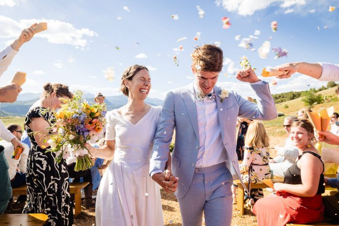 celebratory wedding recession photo